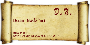 Deim Noémi névjegykártya