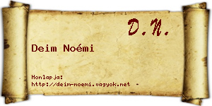 Deim Noémi névjegykártya